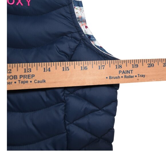 Roxy Down Puffer Vest Navy M Cozy Gorpcore Athleisure Retro Skiwear Y2K Sporty - Picture 4 of 7